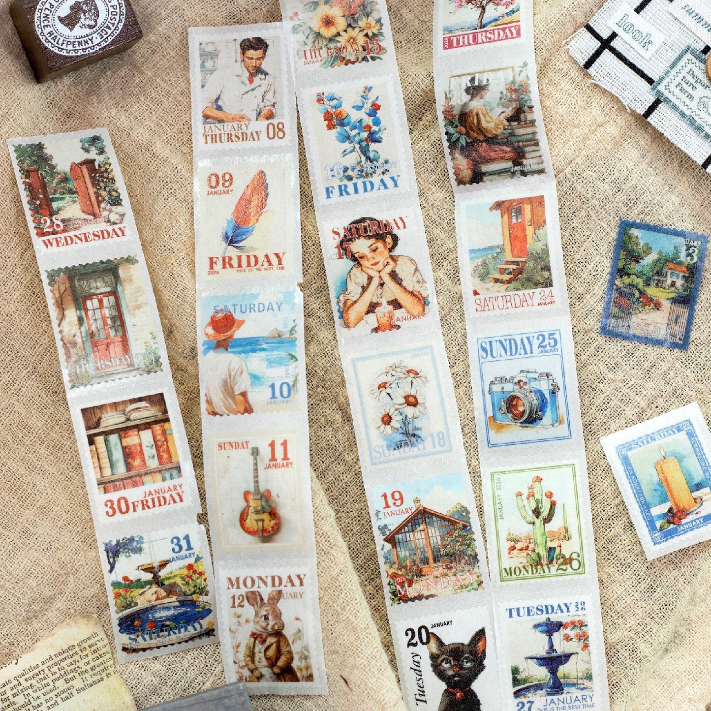 365 Pcs Daily Vintage Journal Stickers 365RZ