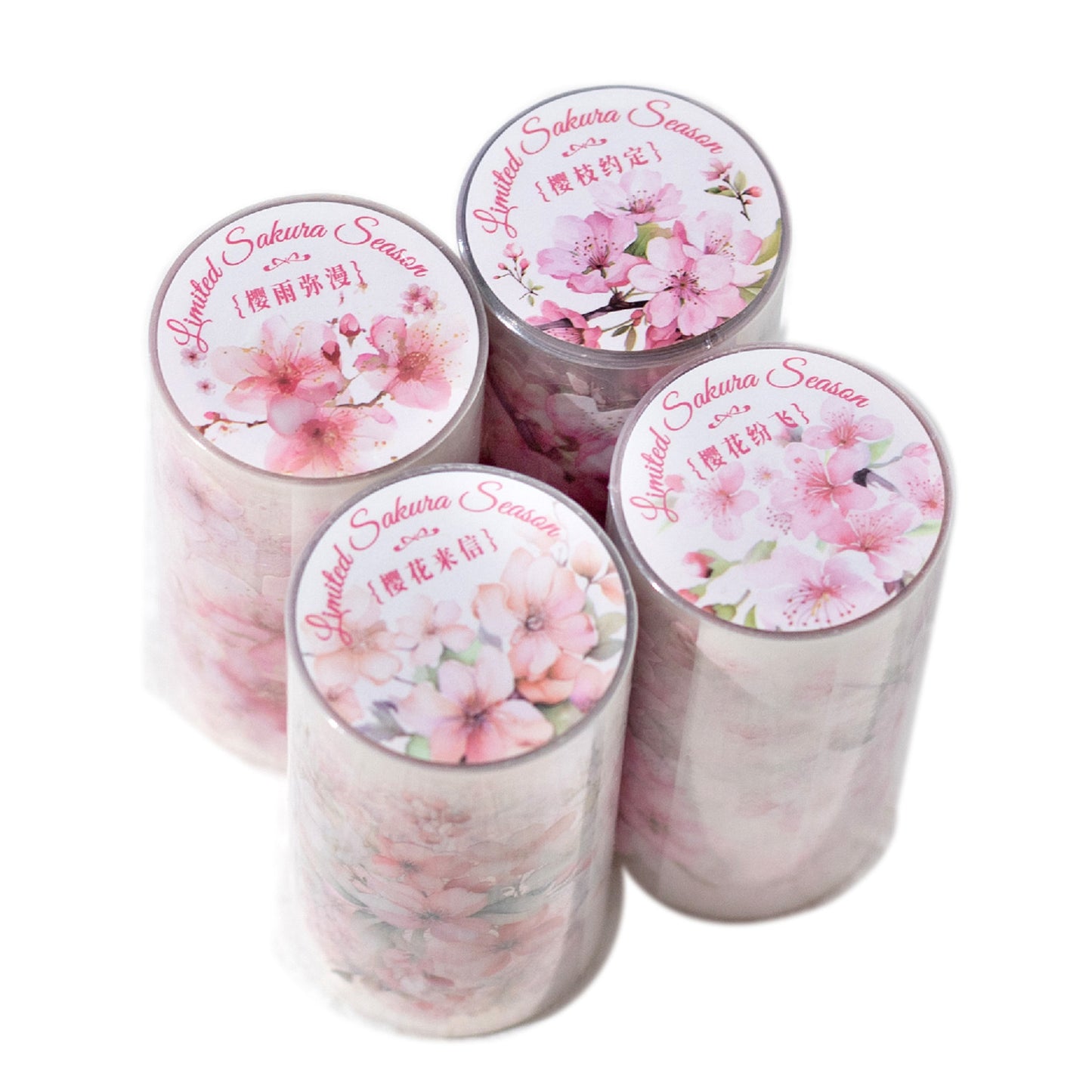 1 Roll Pre-cut Sakura Cheery Blossom PET Stickers Tape XDYJ