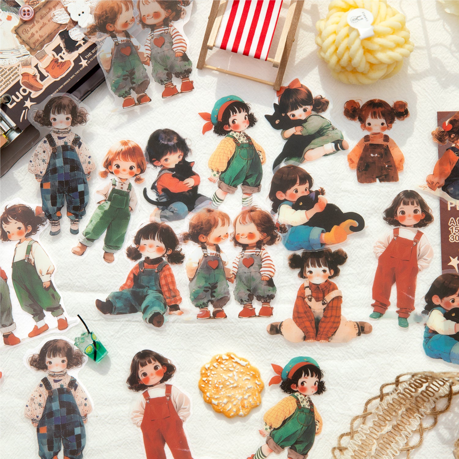 30 Pcs Childhood Theme PET Stickers XXLY
