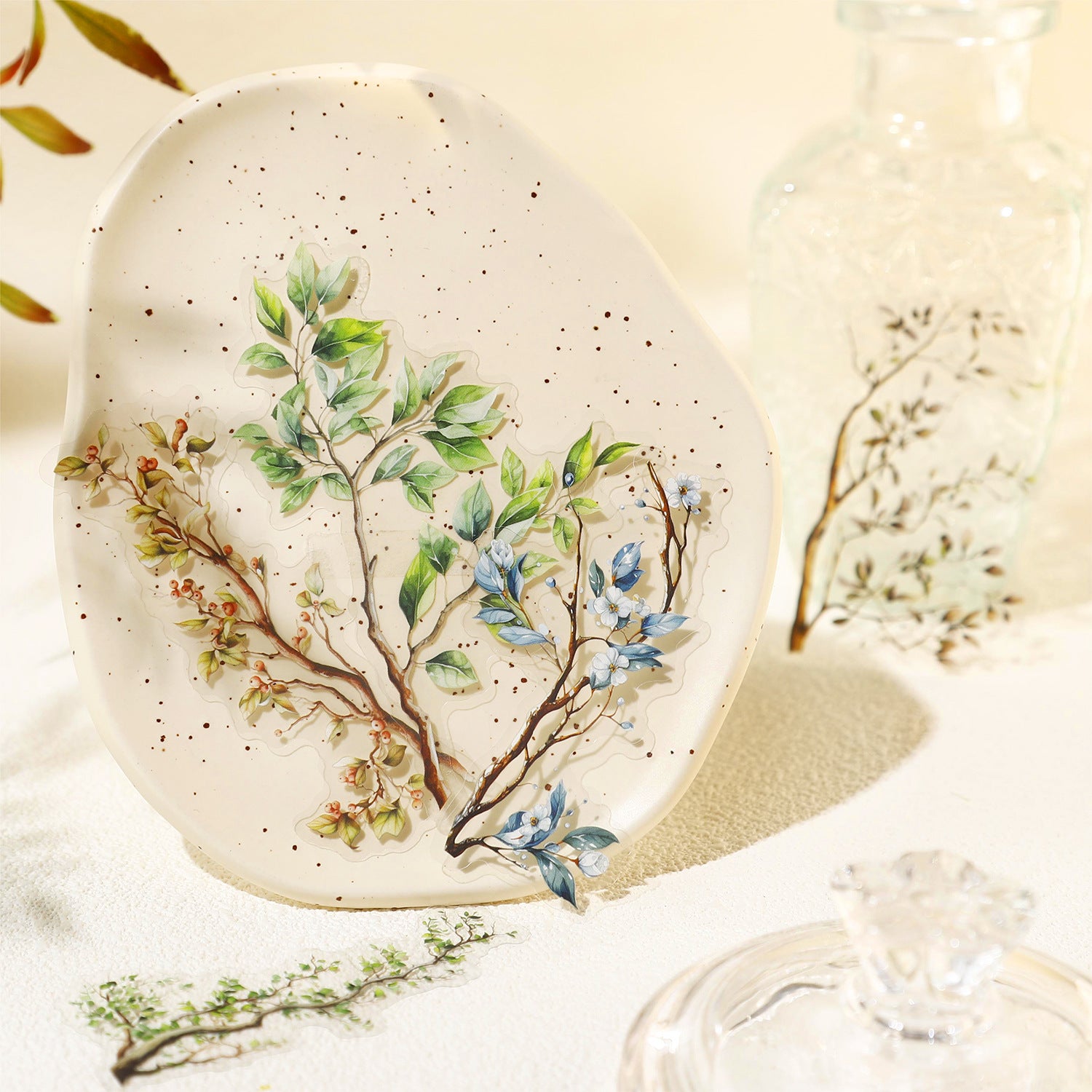 20 Pcs PET Tree Branch Stickers ZYSZ