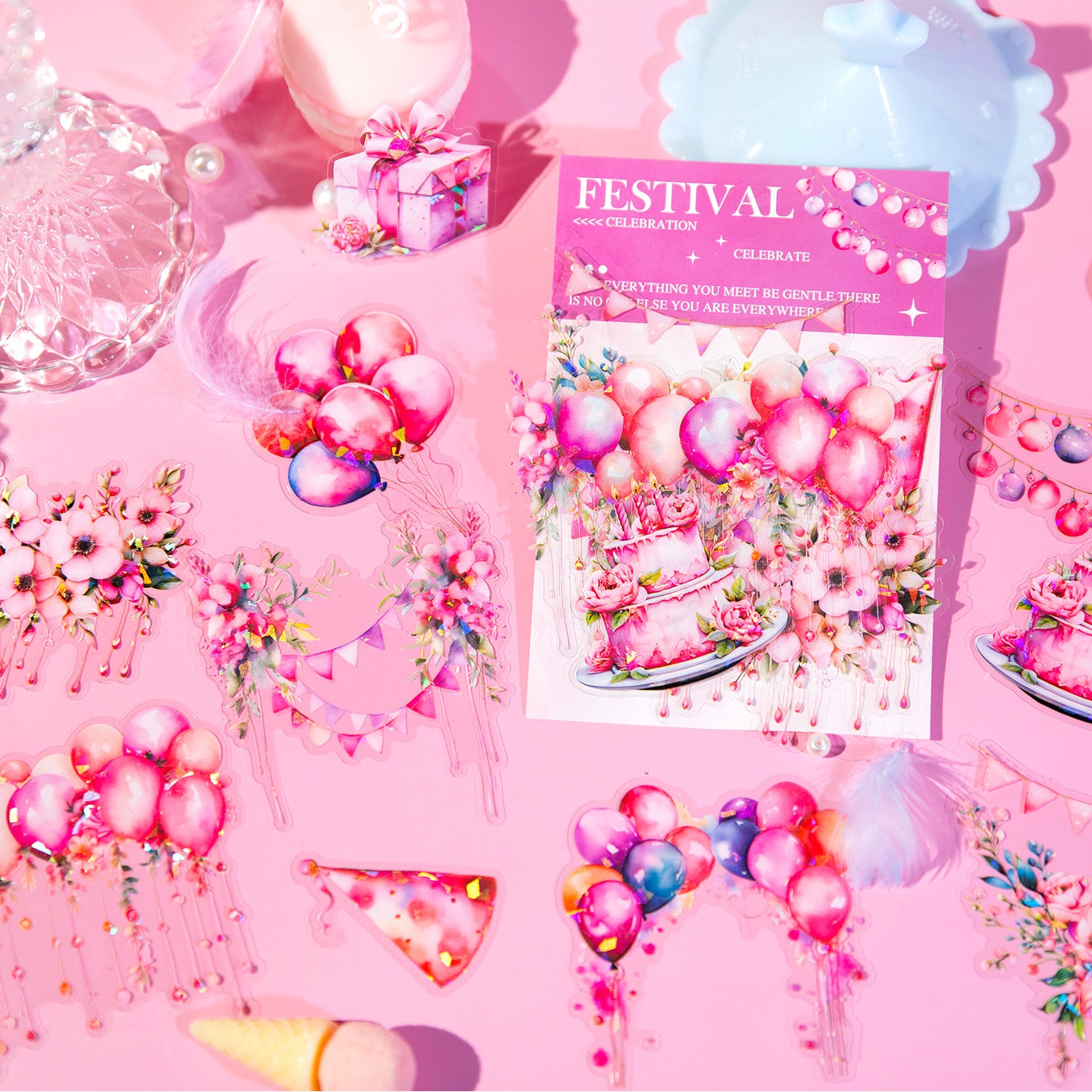 10 Pcs Festival Decoration Themed PET Stickers JRQD