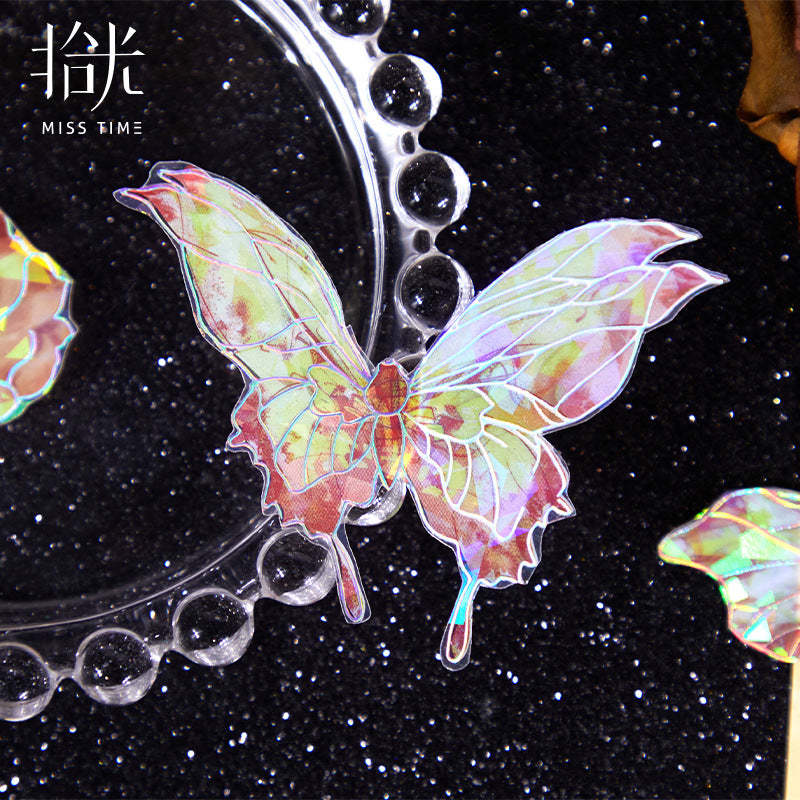 2 Pcs PET Butterfly Stickers DWFH
