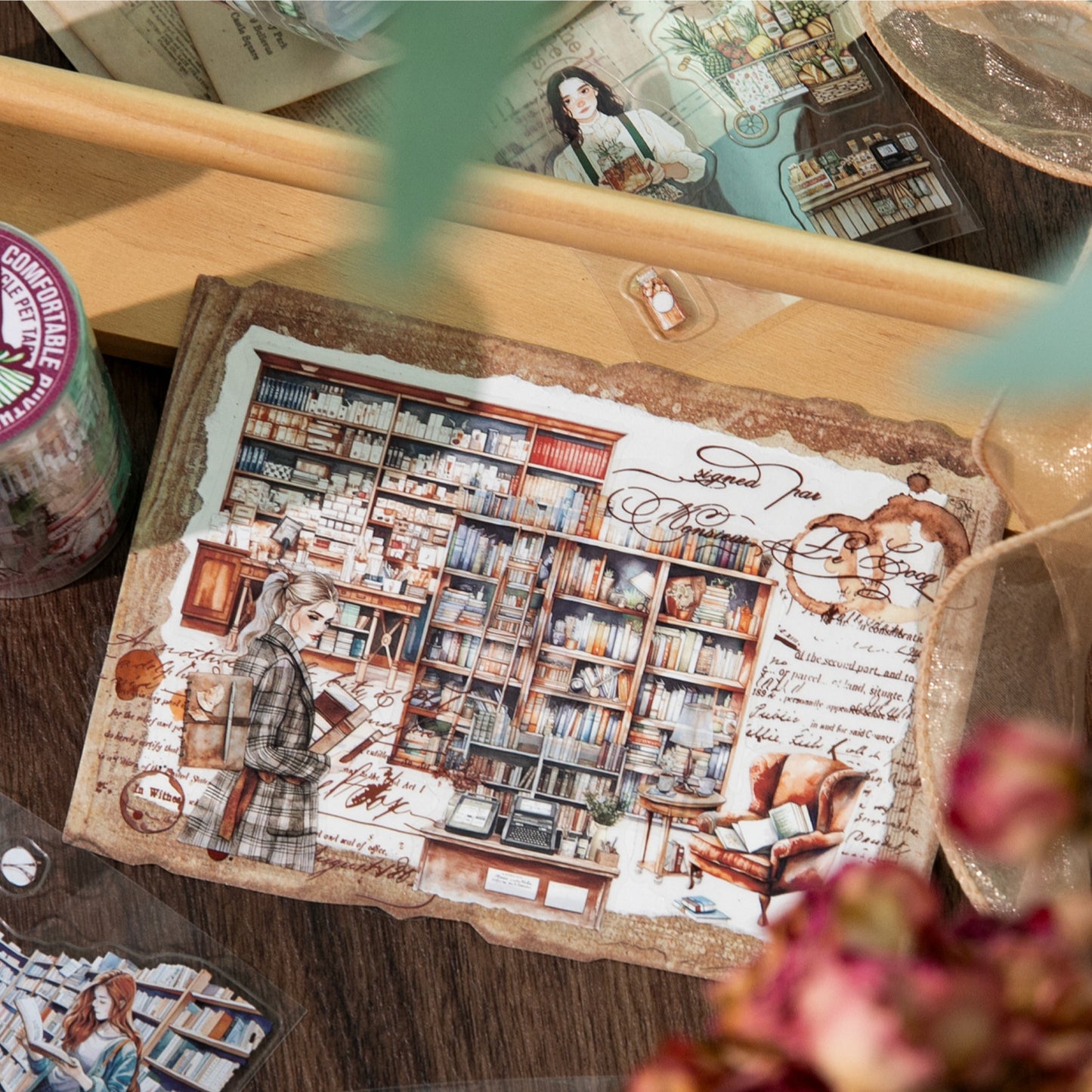 1 Roll Cozy Life PET Stickers Tape SSDJZ