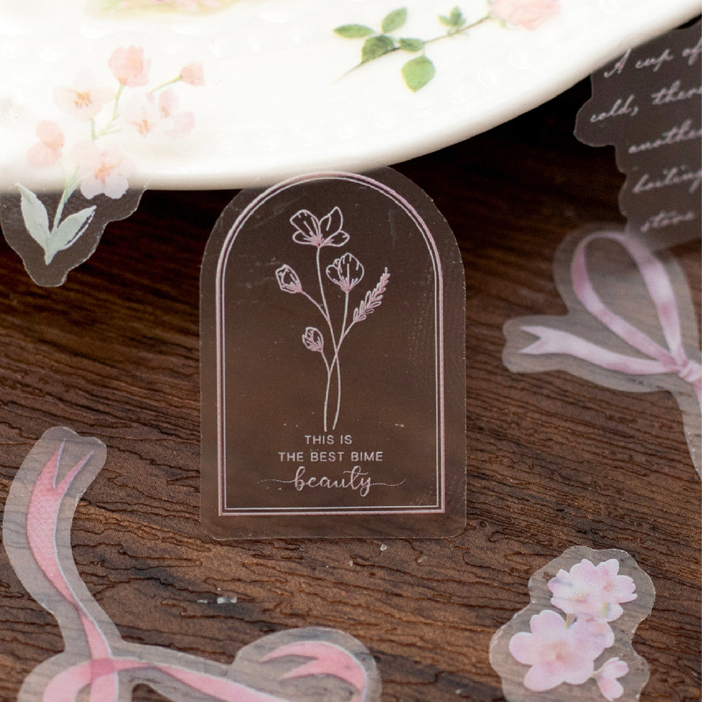 1 Roll Lace Themed Pre-cut PET Stickers Tape LSHY