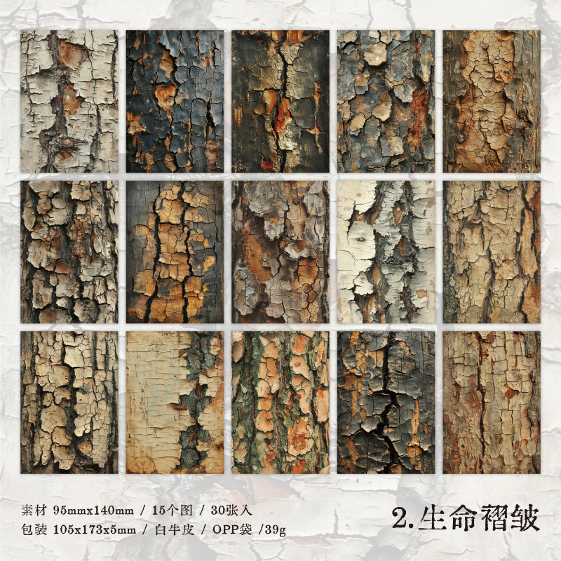 30 Pcs Nature Texture Scrapbook Paper SYZZ