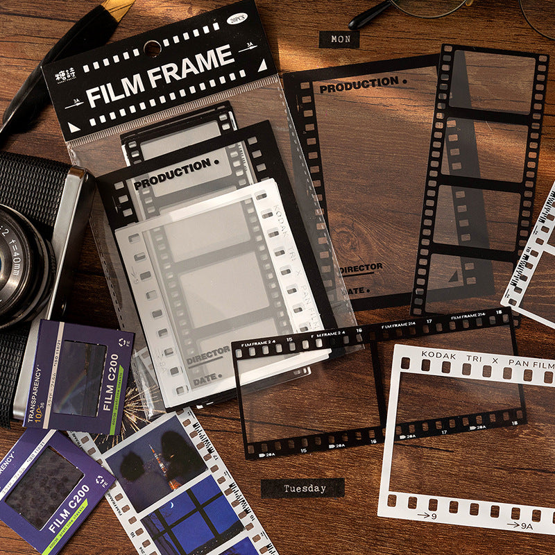 15 Pcs Film Music Frame PET Stickers - Socia Media