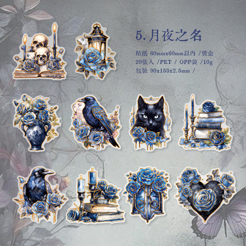 20 Pcs Magic Theme PET Stickers MSSC