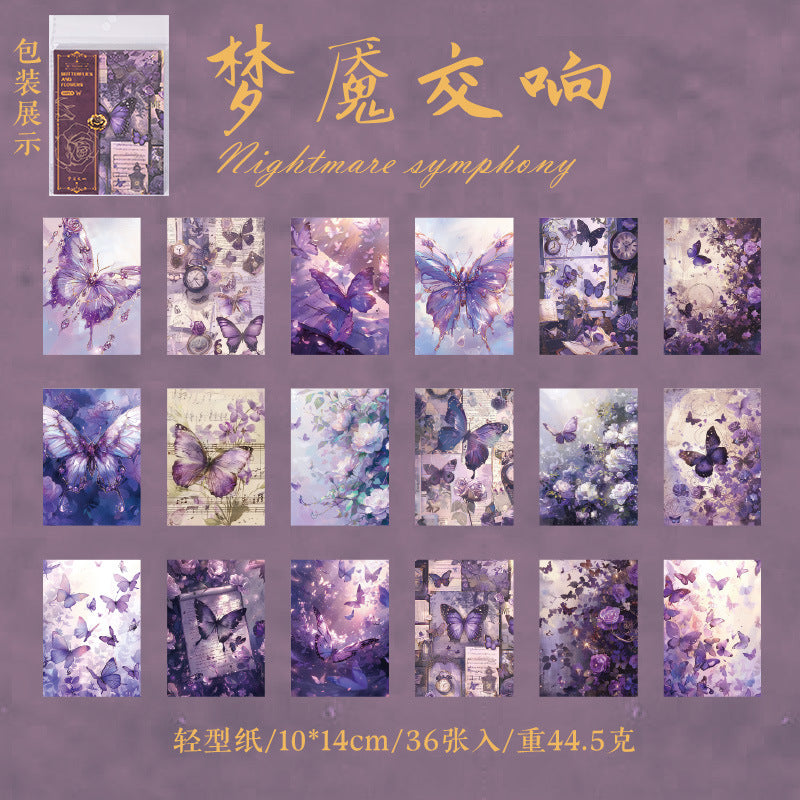 36 Pcs Butterfly Themed Scrapbook Paper HJDY