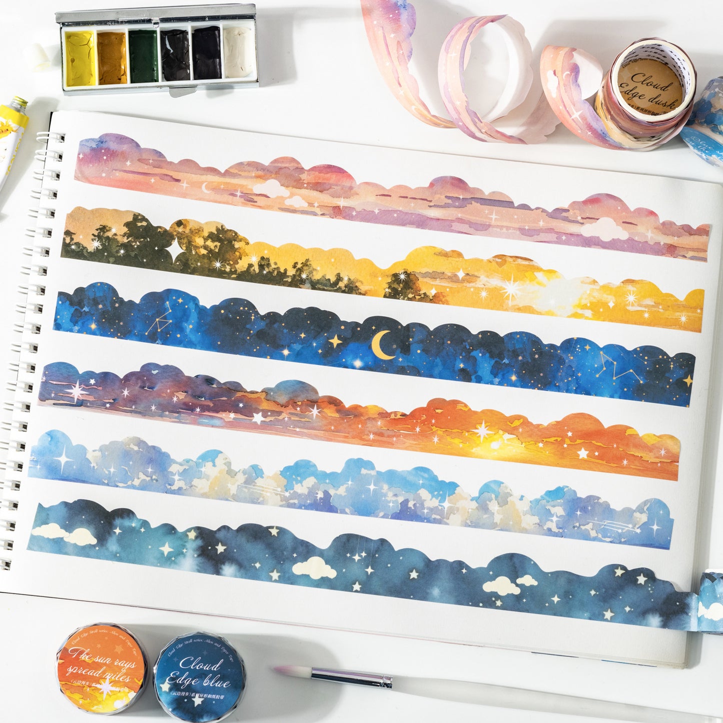 1 Roll Sunset Cloud Washi Stickers YBMB