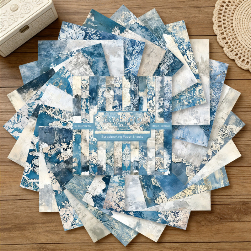 6 inch Indigo Scrapbook Paper Pad SKP541