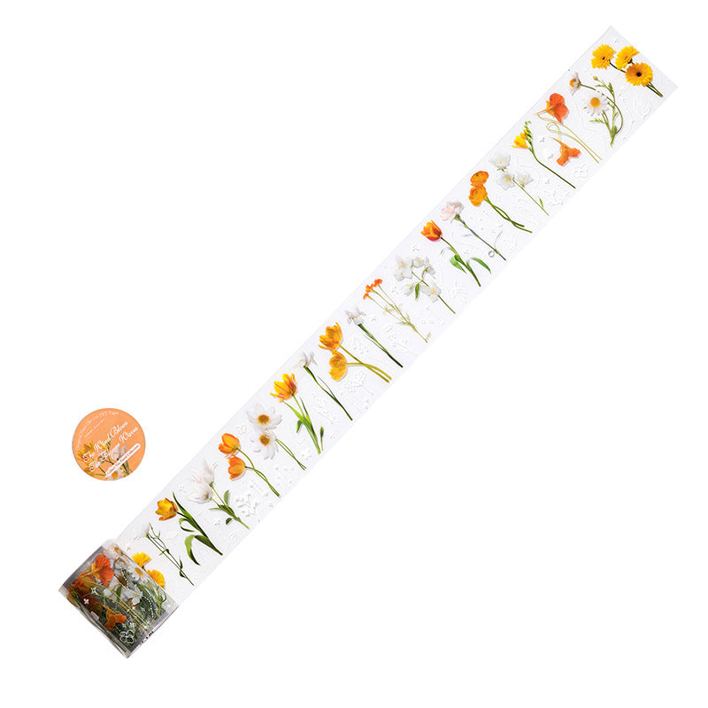 1 Roll Flower PET Tape Stickers SCHY