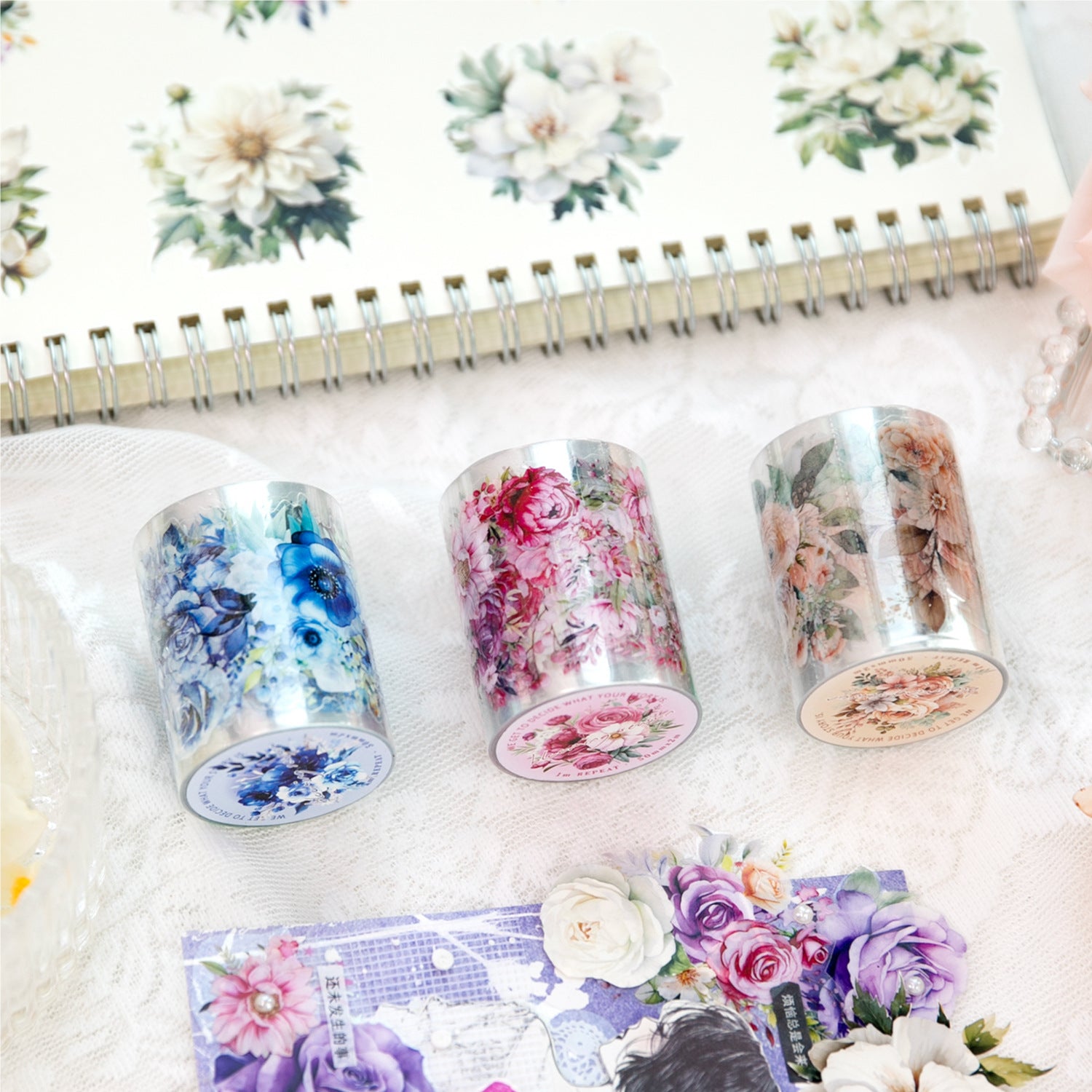1 Roll Flower PET Stickers Tape SKSJ
