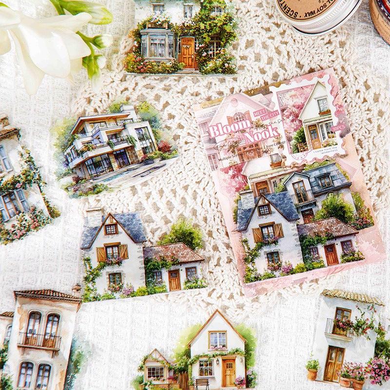 30 Pcs City Town Landscape PET Stickers FJJY