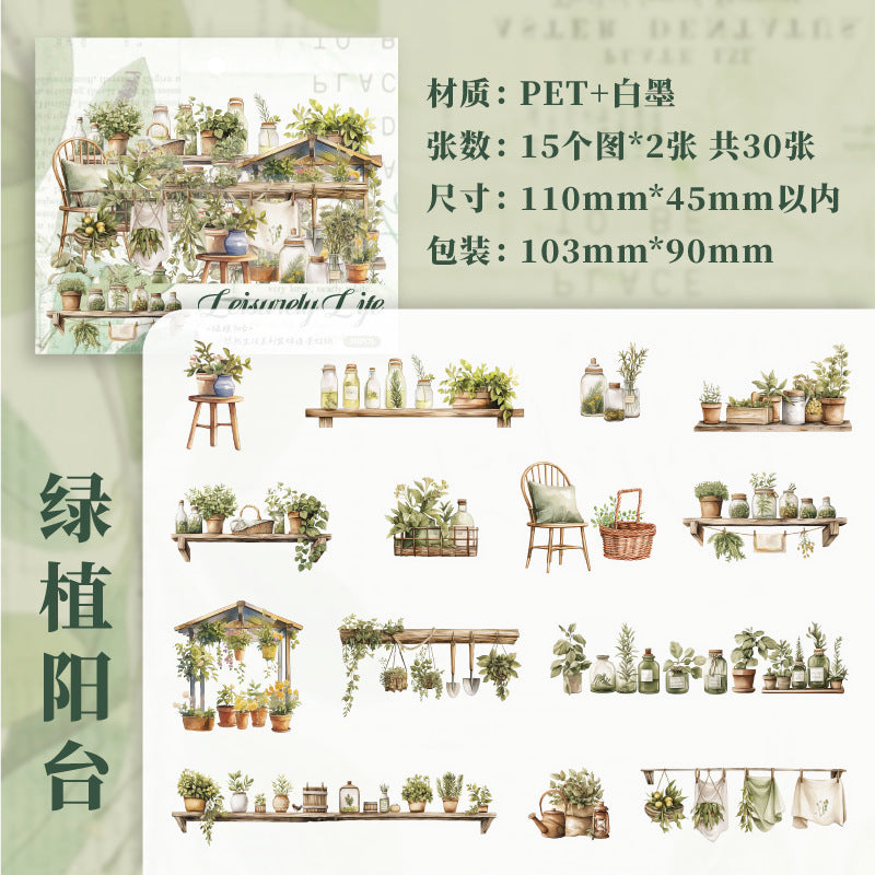 30 Pcs Home Life Style PET Stickers YRSH