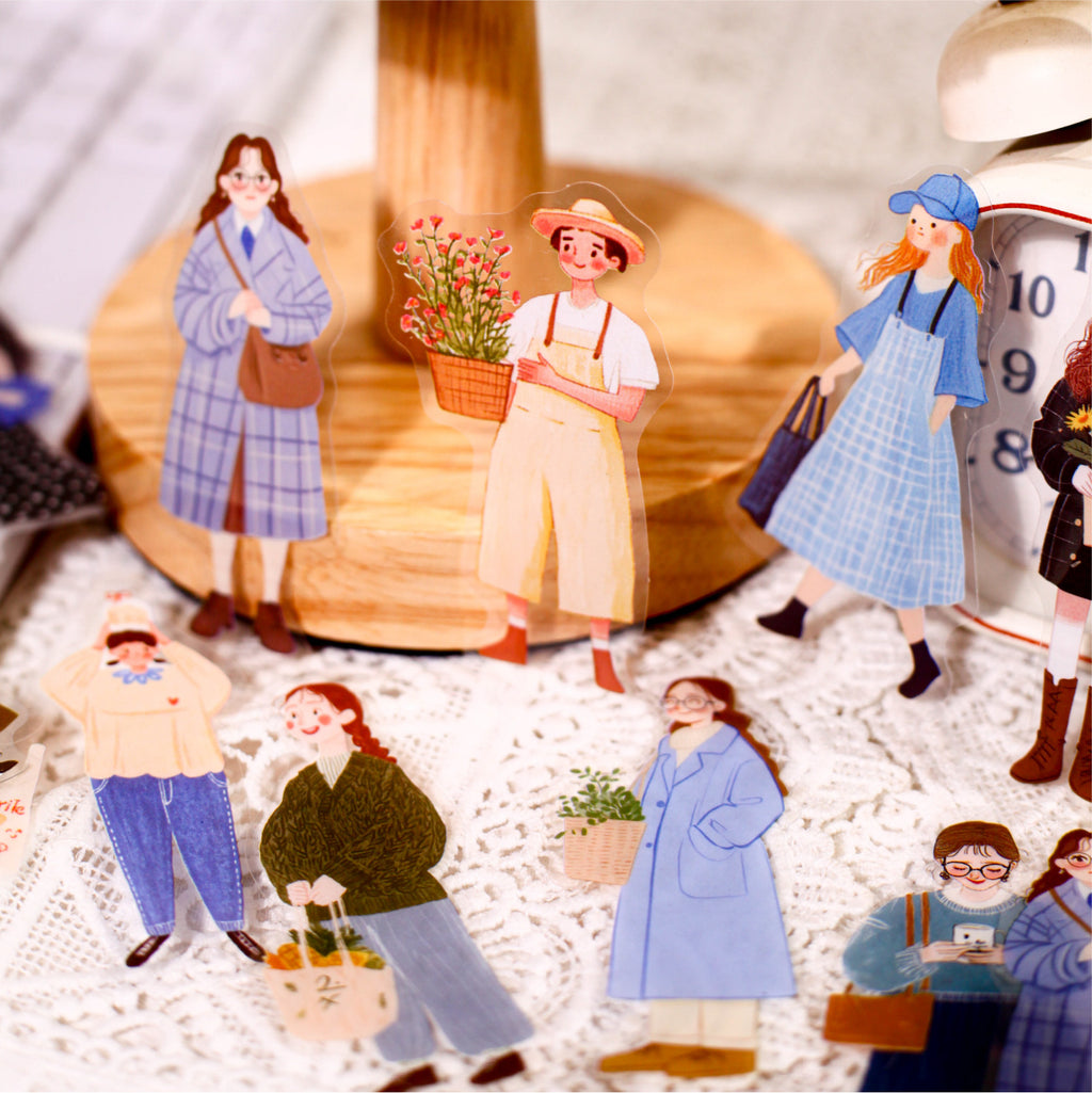20 Pcs Weekend Girl PET Stickers BRXL