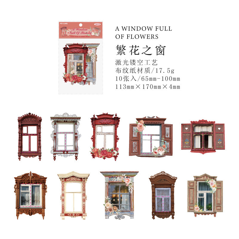 10 Pcs Creative Windows Collage Stickers HJCT