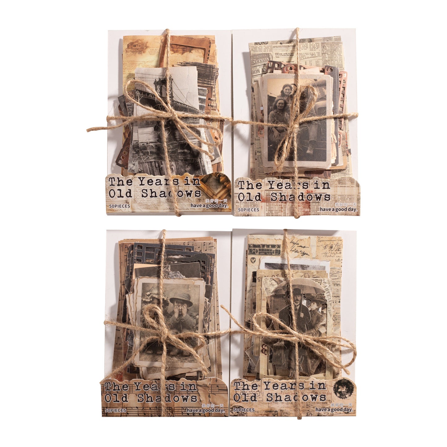 50 Pcs Old Memory Themed Junk Journal Stickers JYLSY