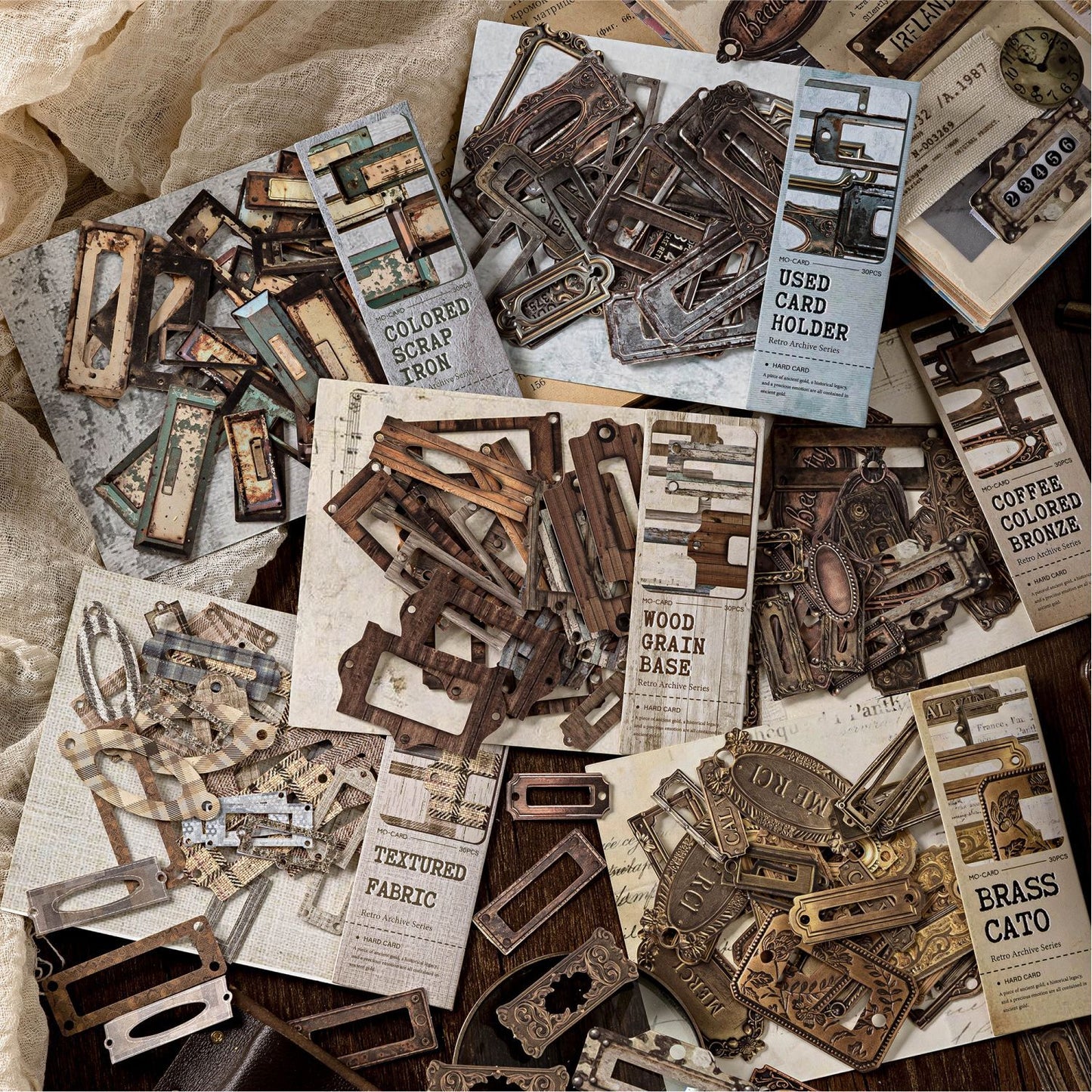 30 Pcs Vintage Texture Junk Journal Stickers FGDAS