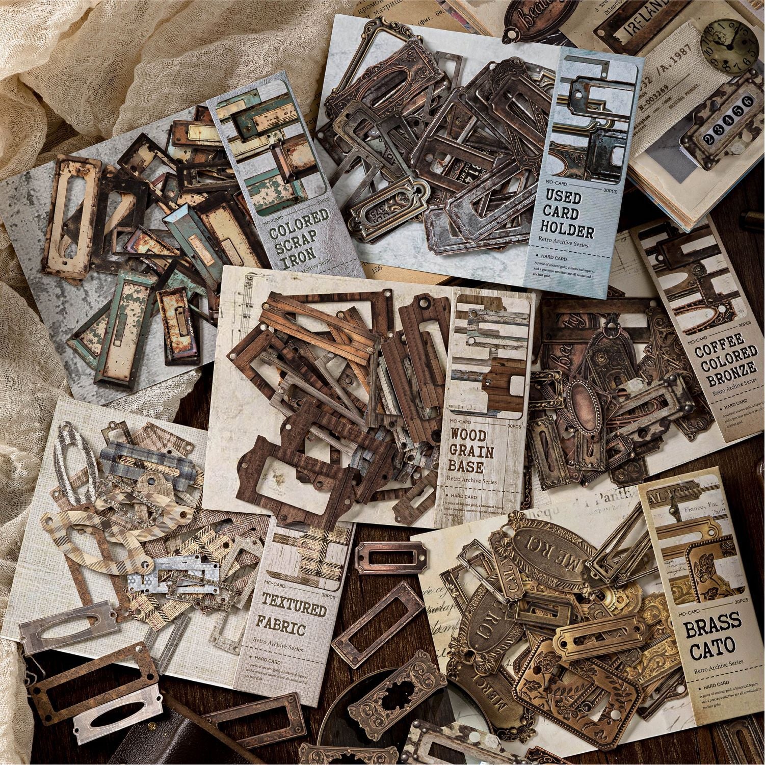 30 Pcs Vintage Texture Junk Journal Stickers FGDAS