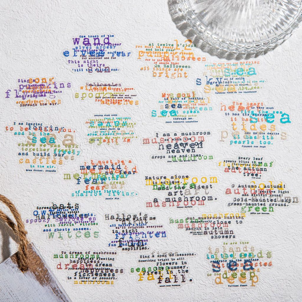20 Pcs Fantasy Words PET Stickers WZKX