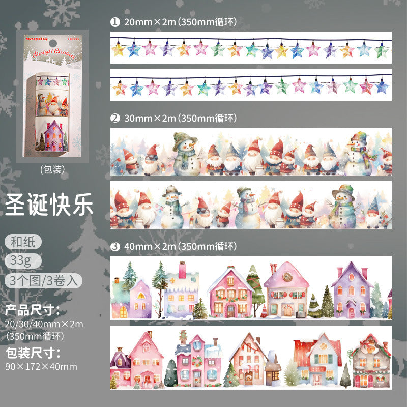 3 Rolls Christmas Washi Tape Set XGSD