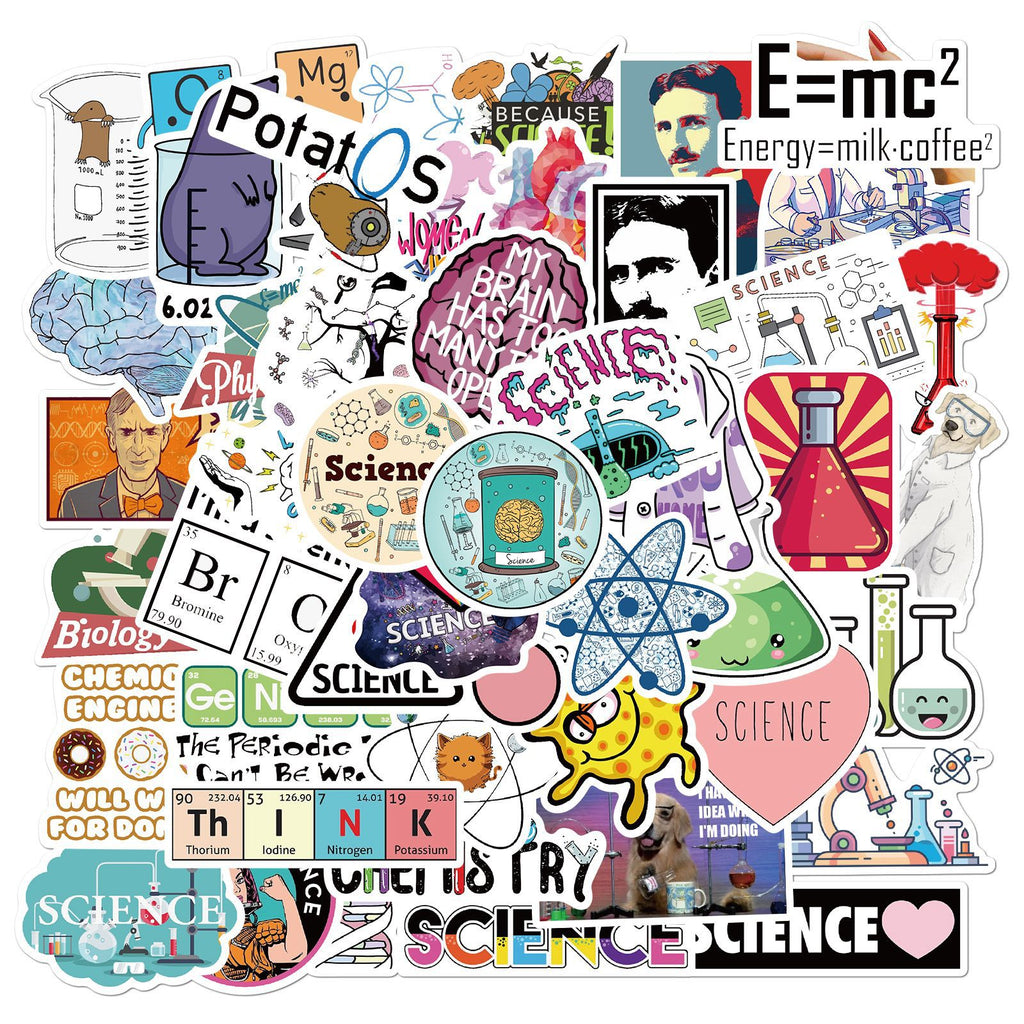50 Pcs Vinyl Science Lab Stickers HT003