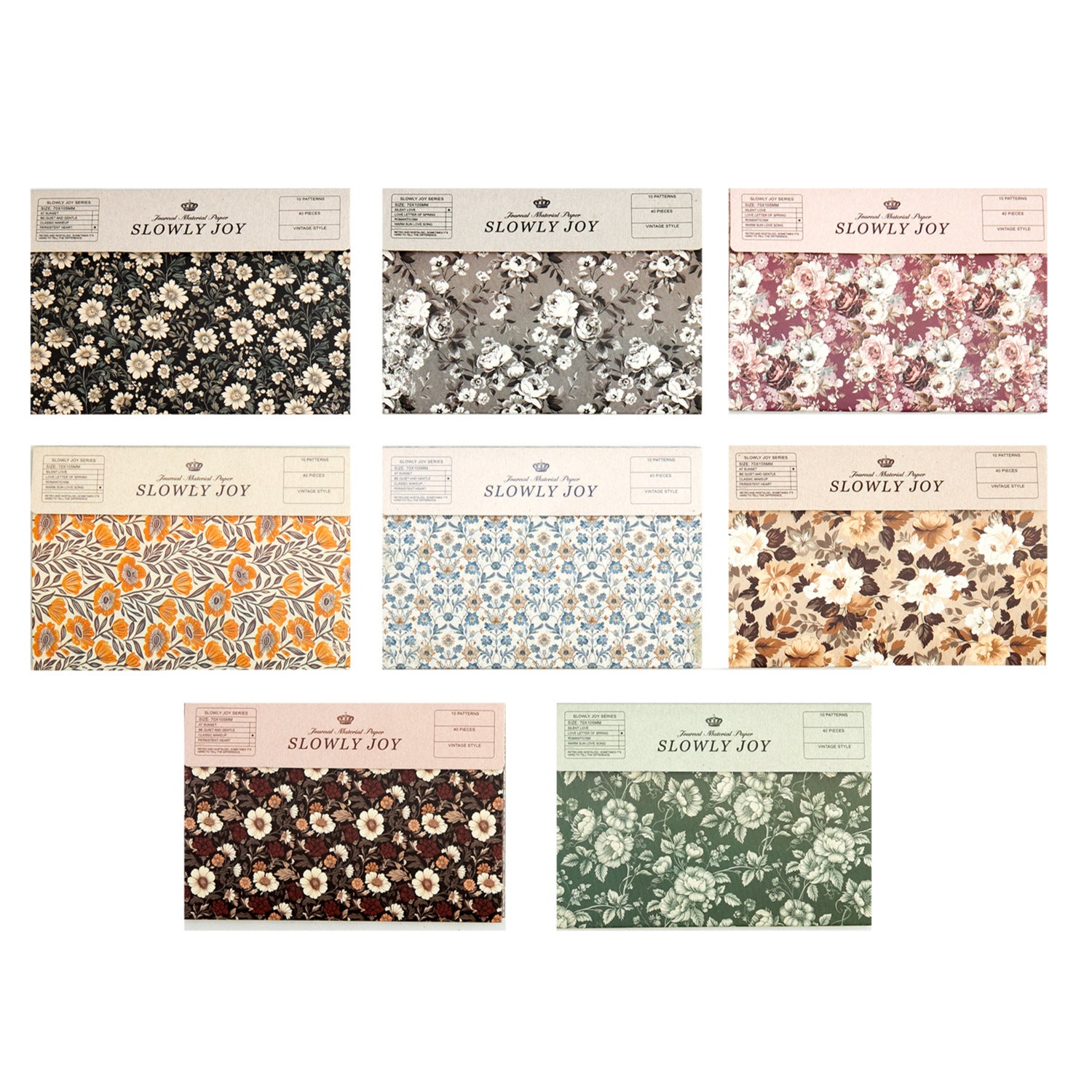 40 Sheets Vintage Floral Scrapbook Paper MMDHX