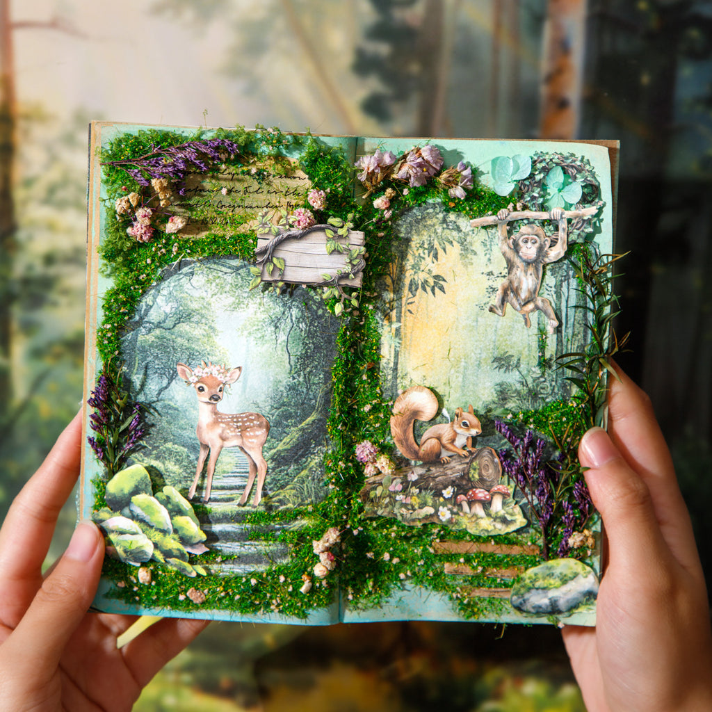 100 Pcs Forest Explore Journal Paper and Stickers Kit CLTXJ