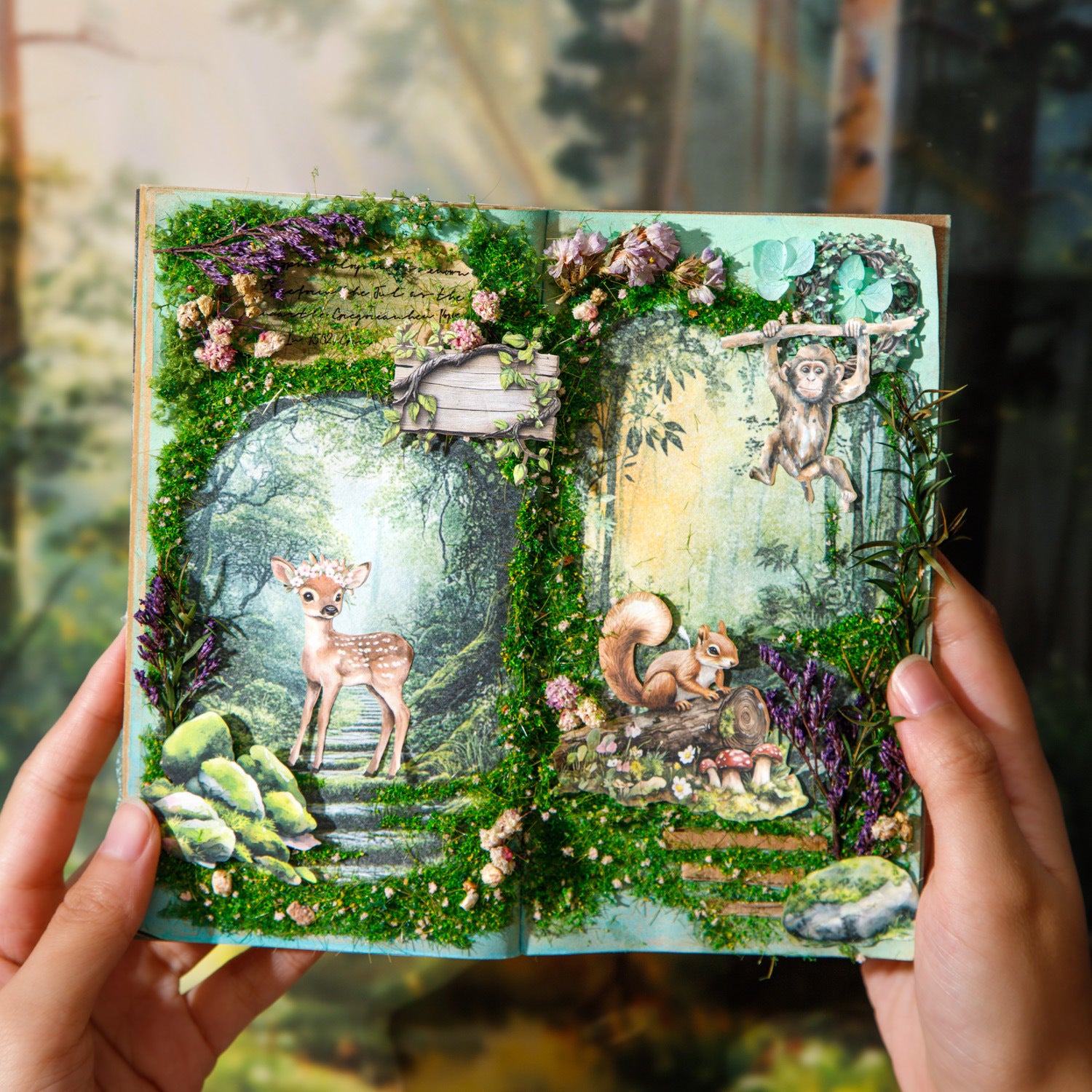 100 Pcs Forest Explore Journal Paper and Stickers Kit CLTXJ
