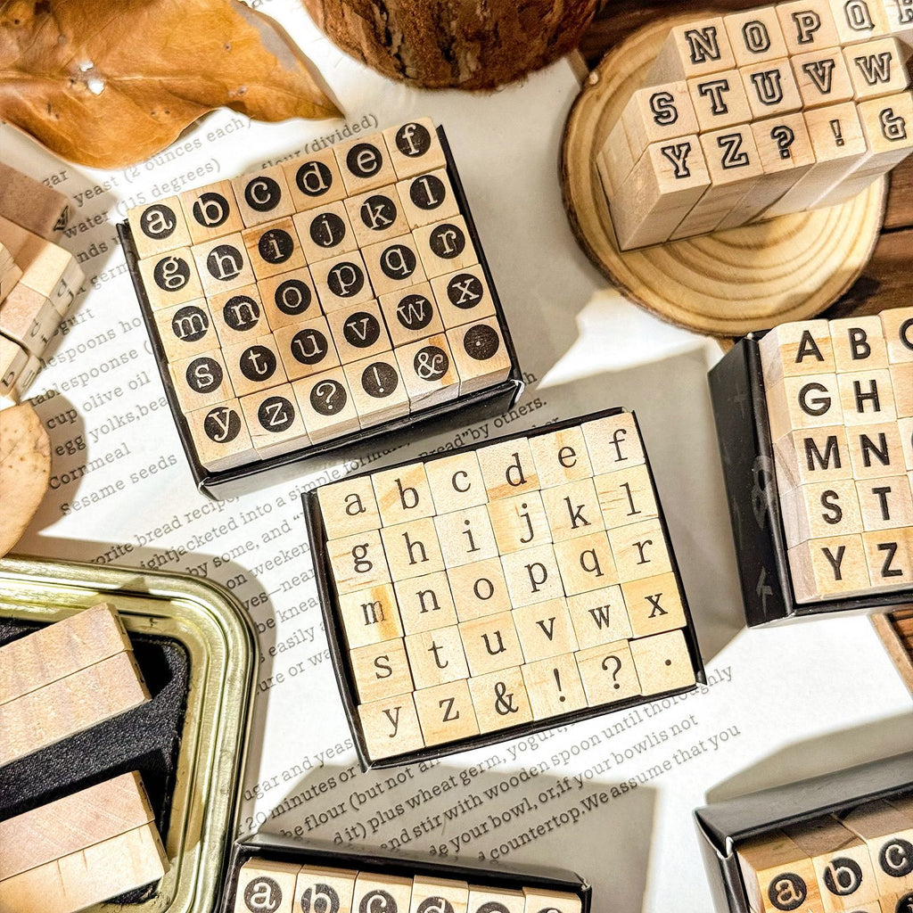 30 Pcs Alphabet Letter Wooden Stamp Kit YWKJ