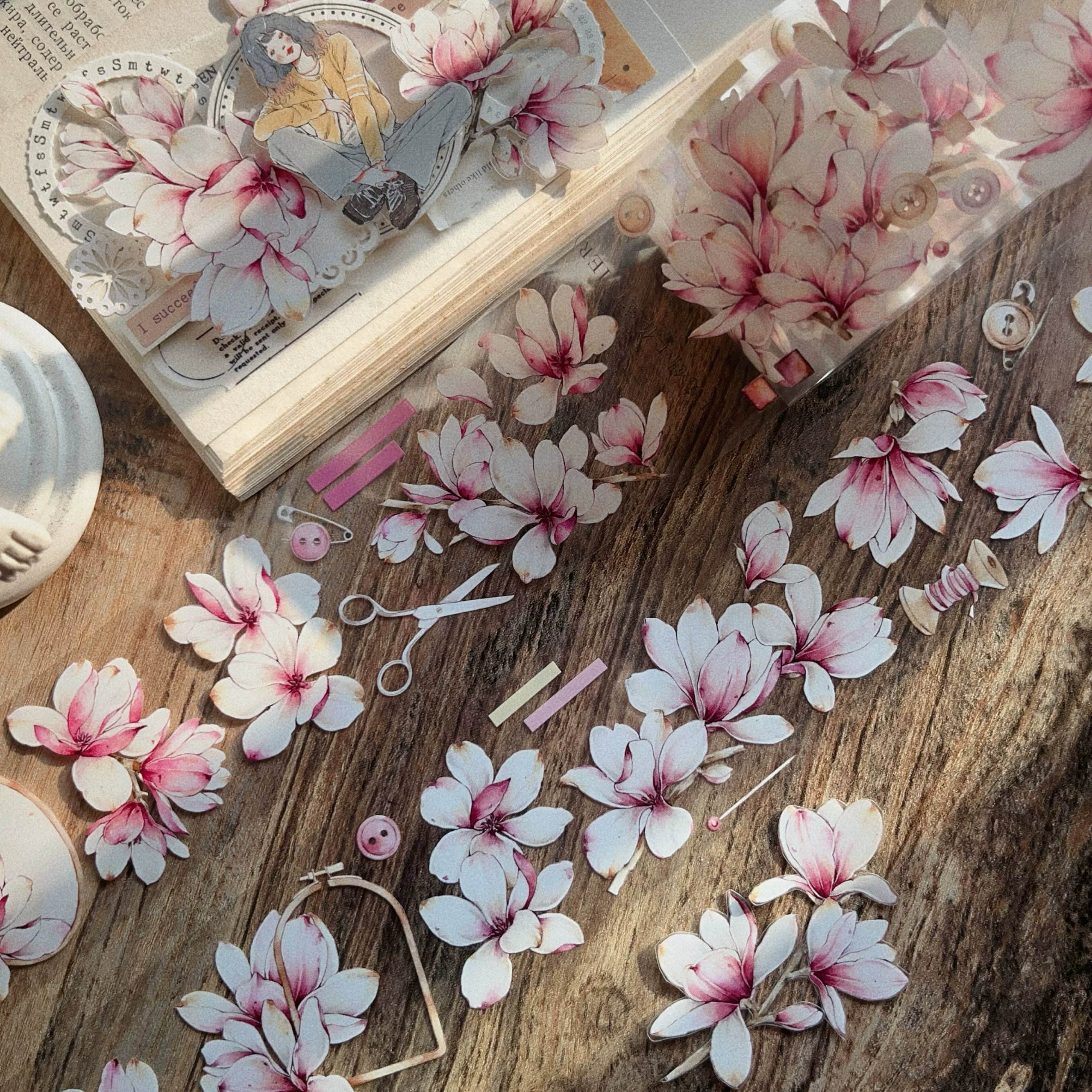 Floral Decorative Tape Rolls- Magnolia Grace