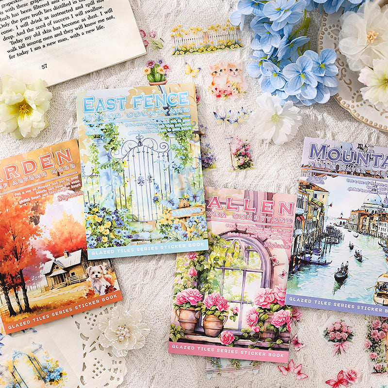 20 Pcs Garden Theme PET Stickers Book LLWS