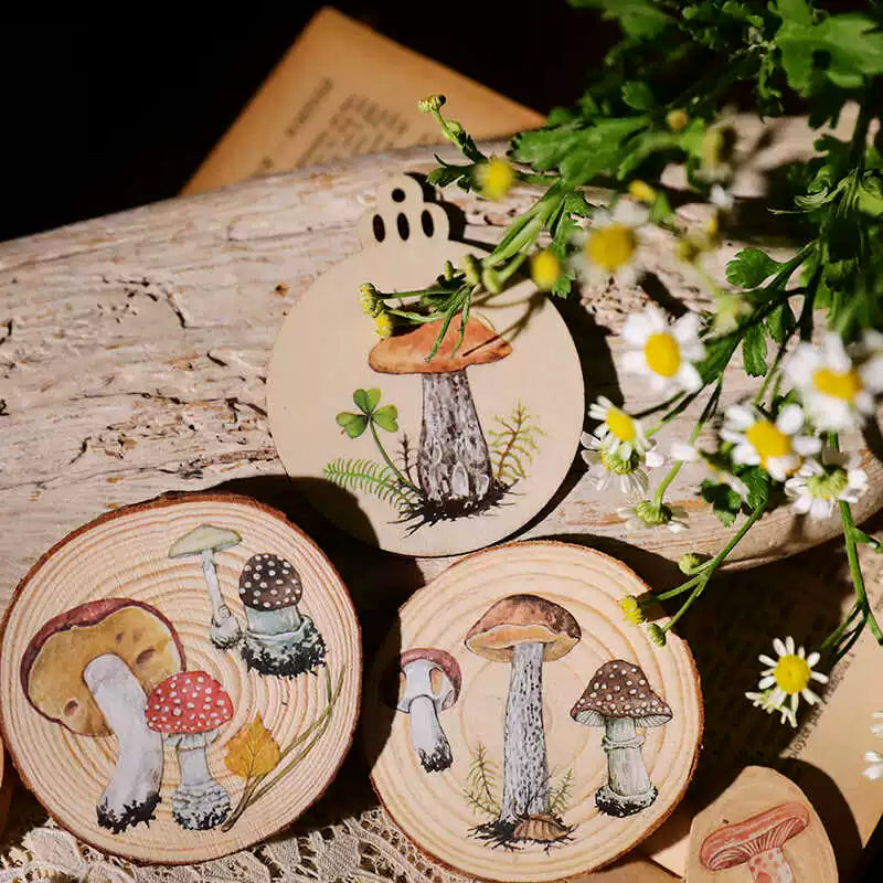 2 Sheets Rub on Stickers -  Mushroom T8-4