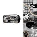 Black White Cat Collage Canvas Barrel Pencil Case