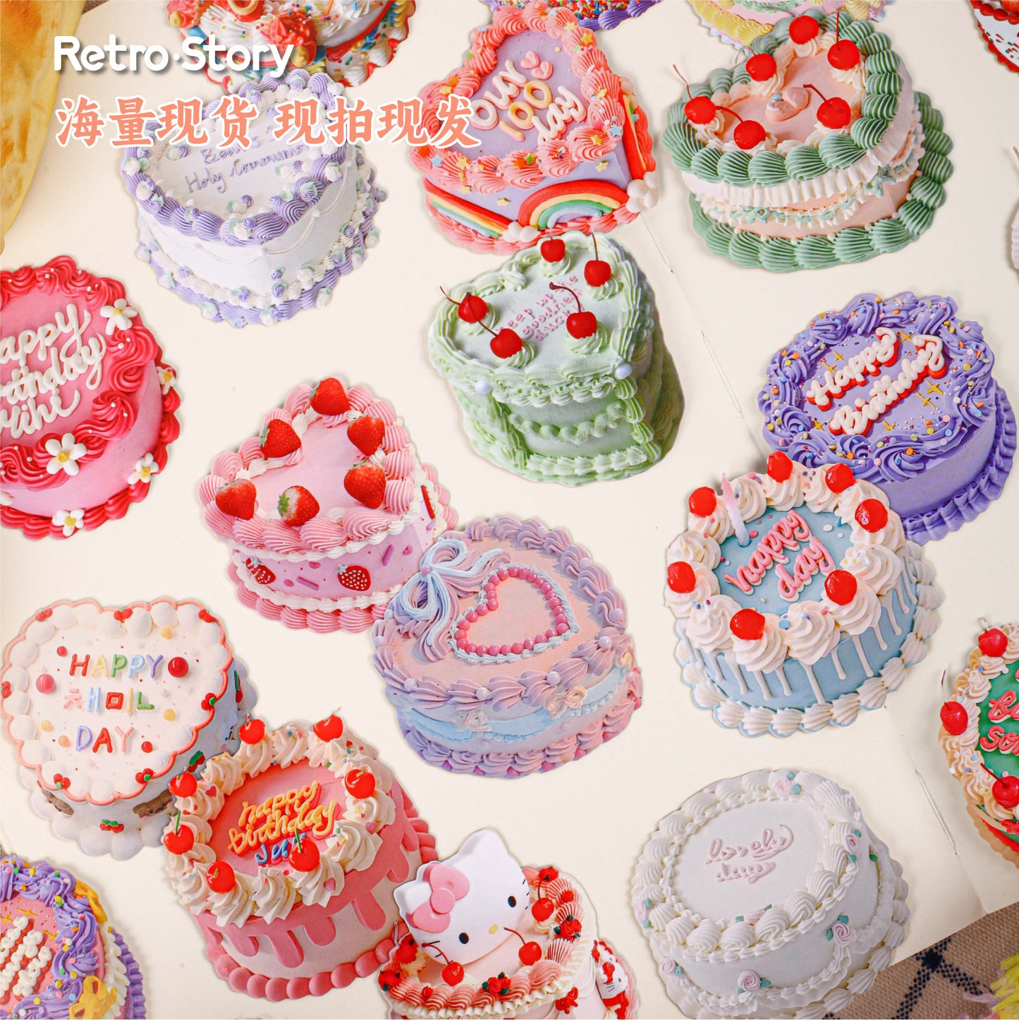 10 Pcs Cake Themed Cardstock Stickers DGXL