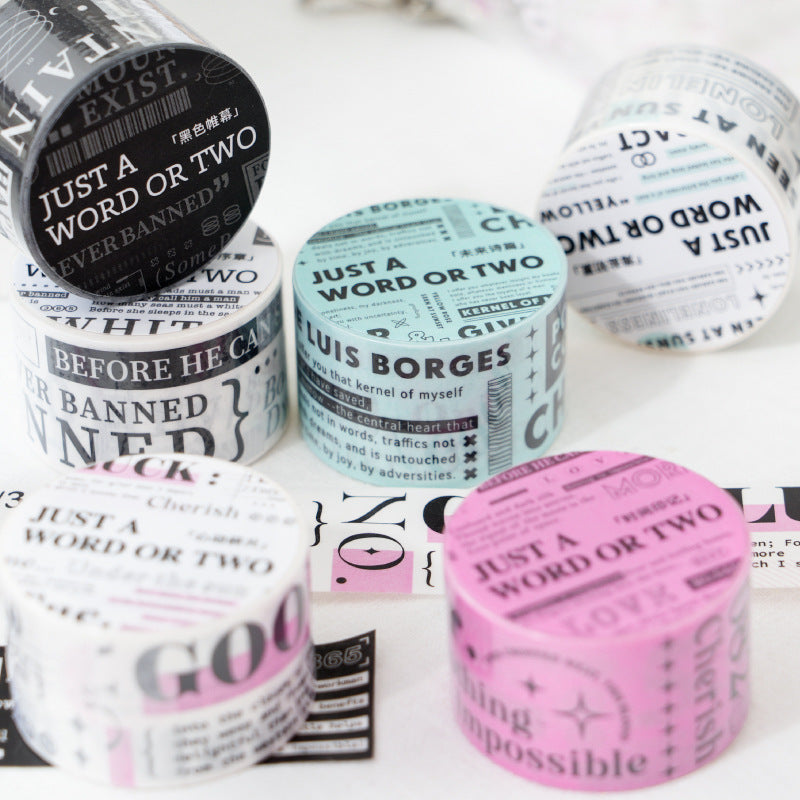 1 Roll Words Washi Tape ZYPY