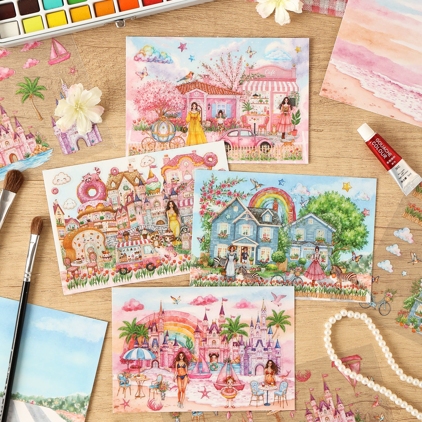 Flower House Themd DIY Stickers Kit HJHL