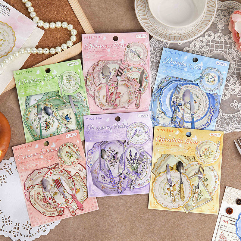 10 Pcs Dinnerware Themed Stickers QMOY
