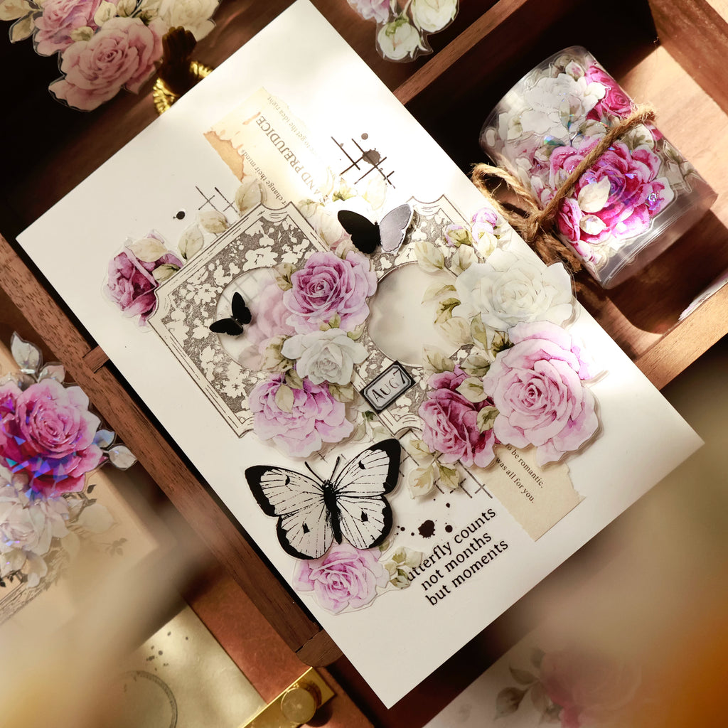 Floral Decorative Tape Rolls- Galaxy Violet