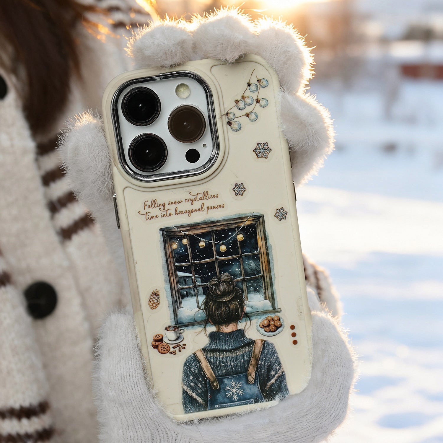 1 Roll Winter Aurora Themed PET Stickers Tape YDCX