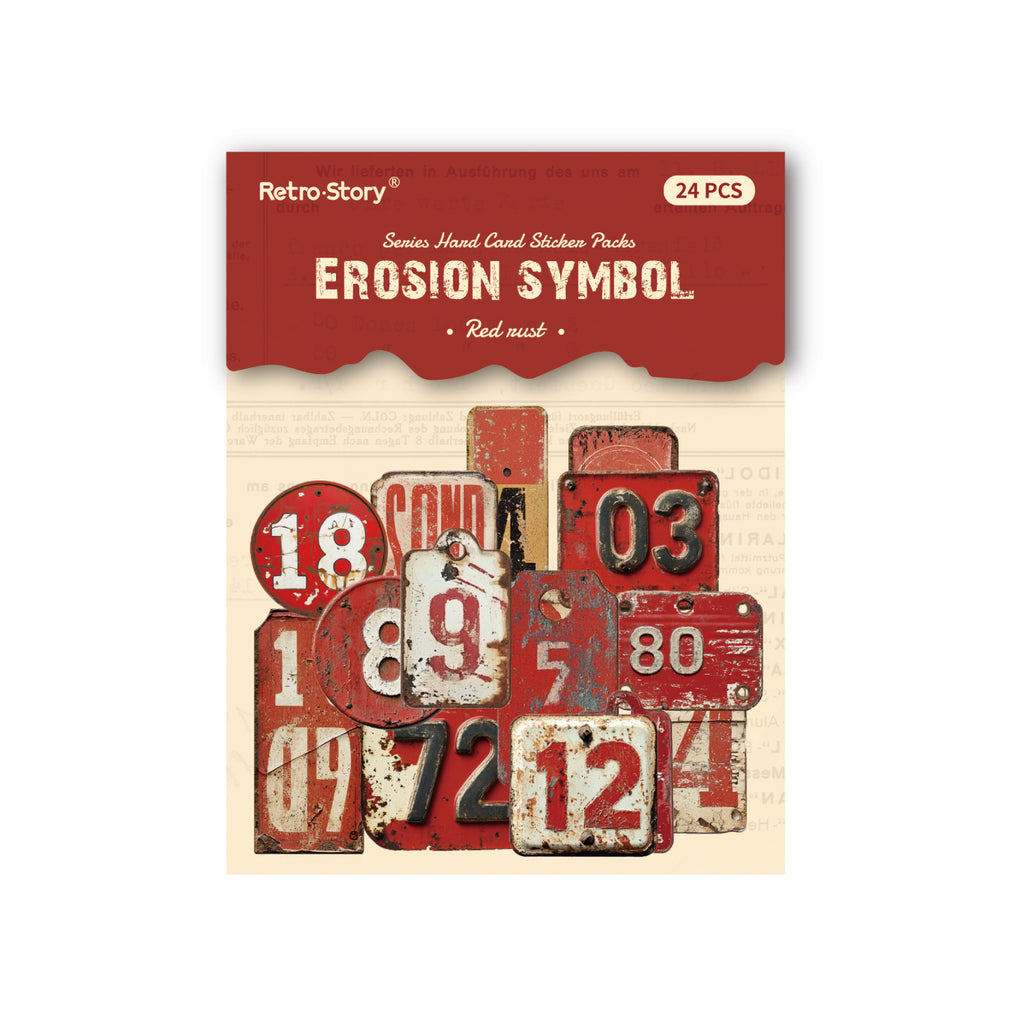 24 Pcs Vintage Number Lable Stickers SFXL