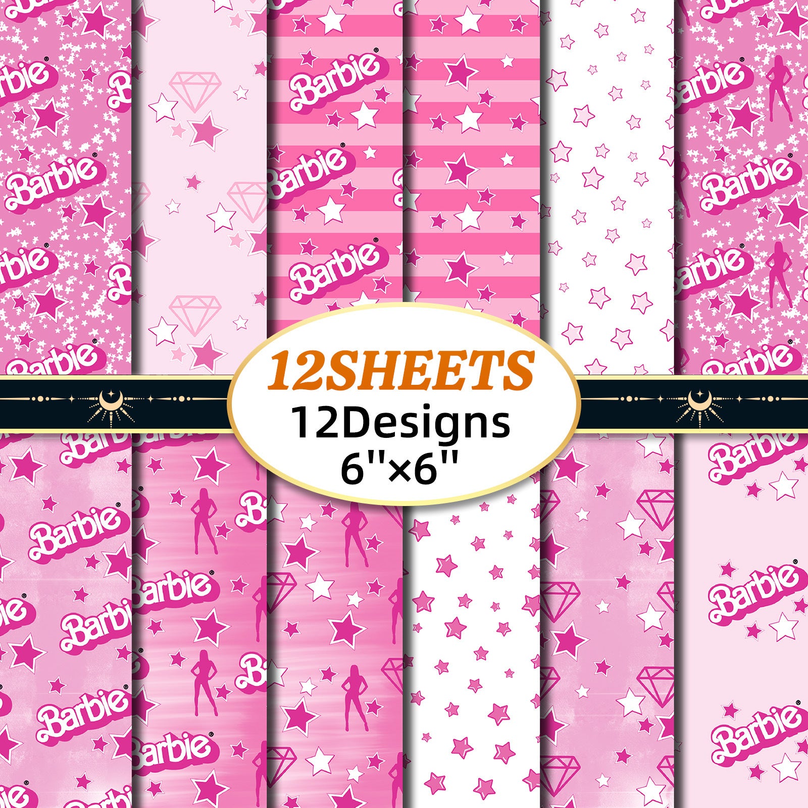 6 inch Pink Barbie Scrapbook Paper Pad PA311