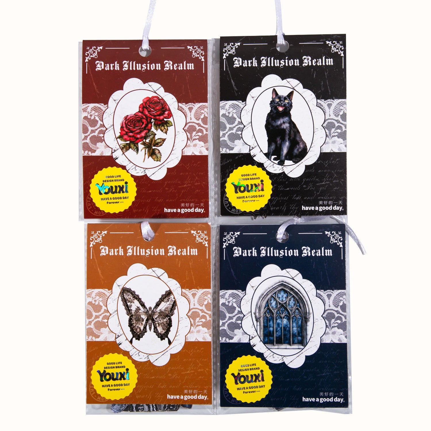 20 Pcs Gothic Theme Cardstock Stickers AHHJ