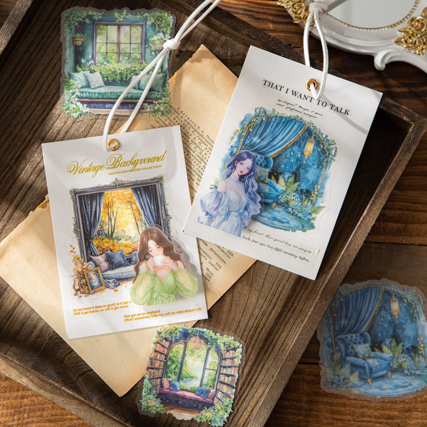 10 Pcs Reading Room Corner PET Stickers CBDSJ