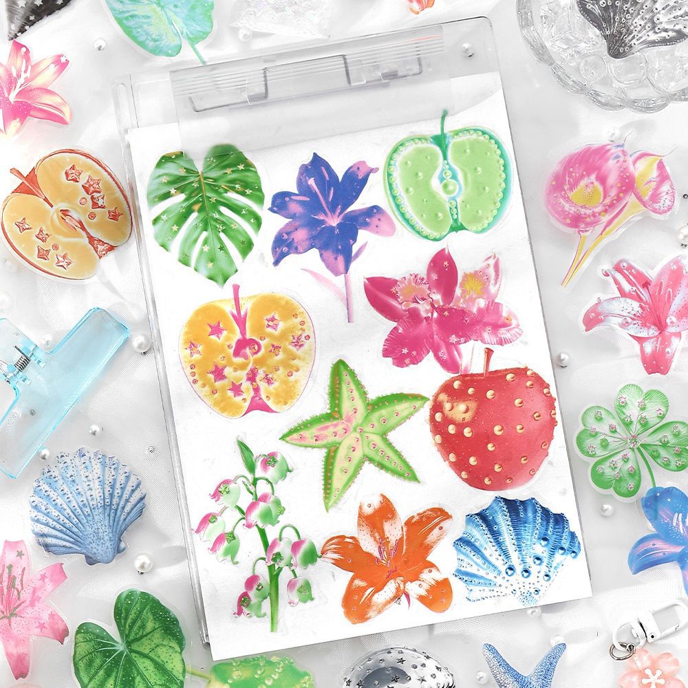 15 Pcs Botanical Nature Theme PET Stickers ZRER