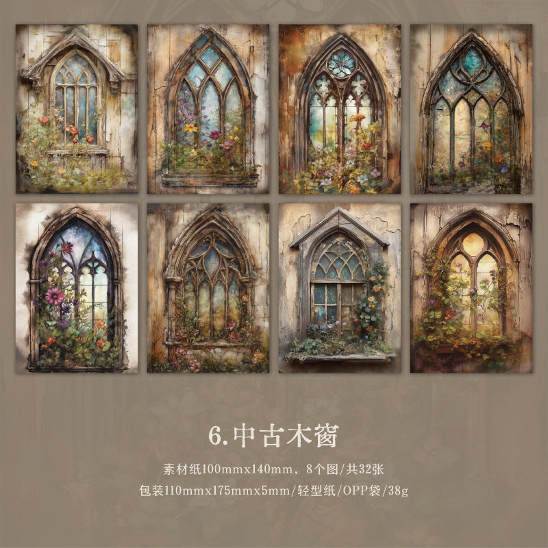 32 Pcs Windows Junk Journal Paper HDYB