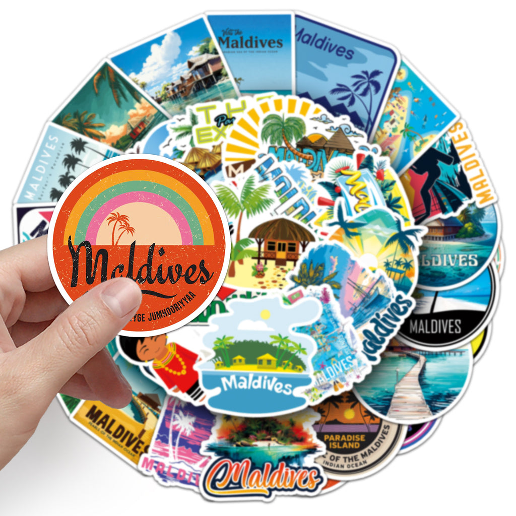 50Pcs Maldives Travel Vinyl Stickers TRV22