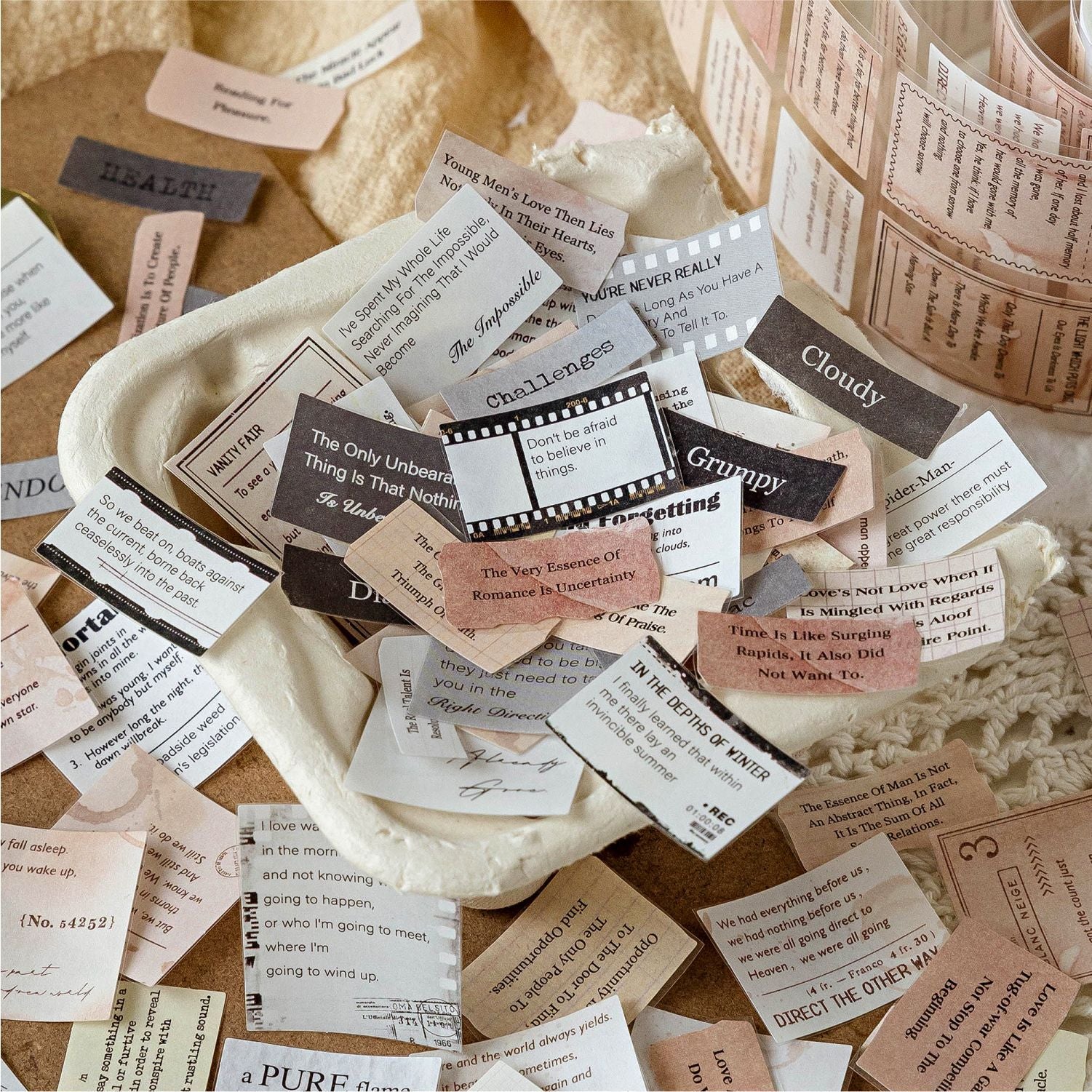 1 Roll Quote Sentence Stickers Tape SYBJ