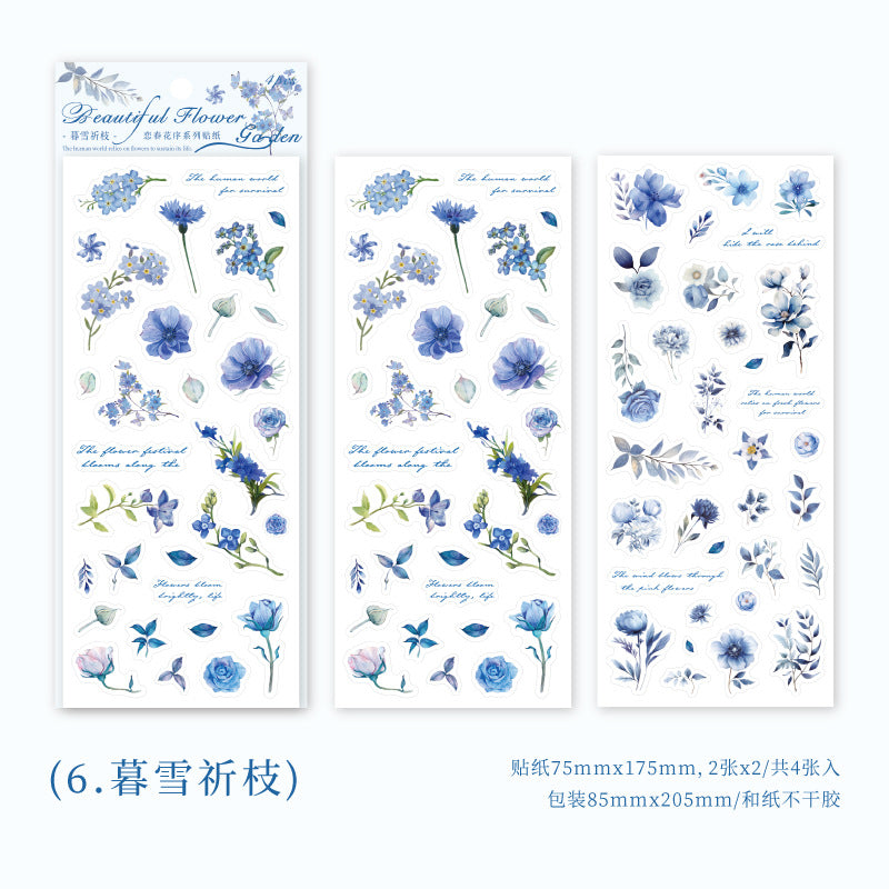 4 Pcs Die Cut Plant Stickers LCHX