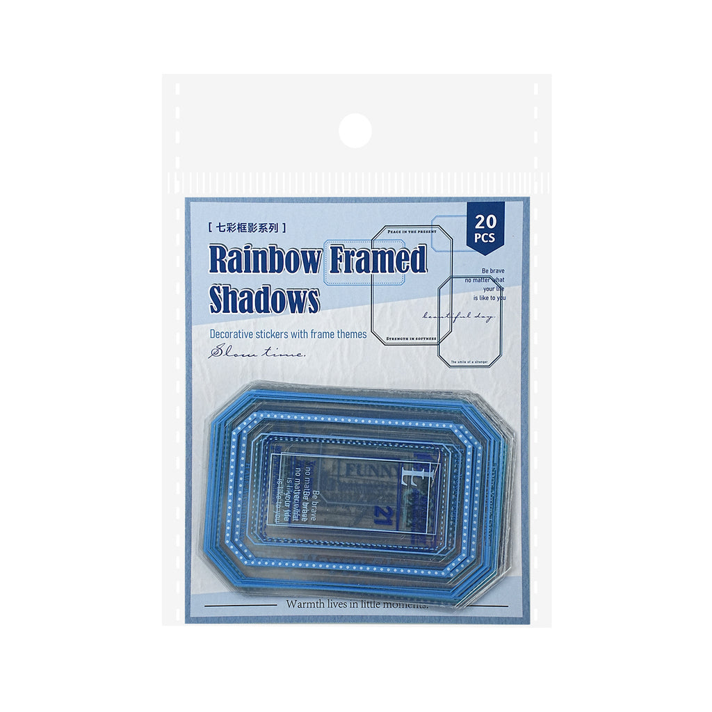 20 Pcs Geometry Frame PET Stickers QCKY
